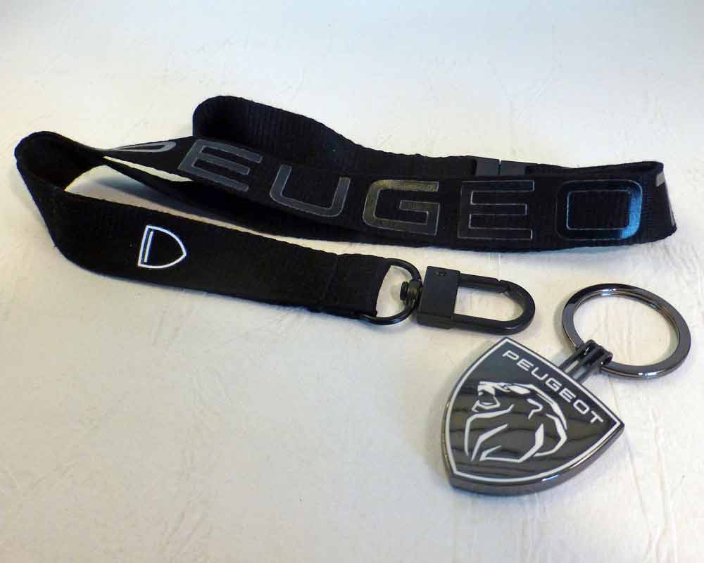 Schlüsselanhänger und Schlüsselband schwarz Peugeot 2021